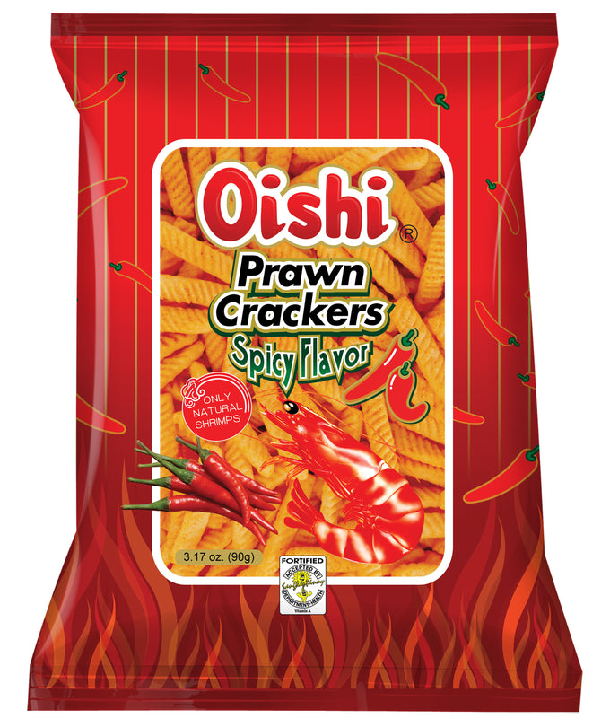 Oishi Prawn Crackers Spicy Flavour (90g)